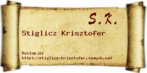 Stiglicz Krisztofer névjegykártya